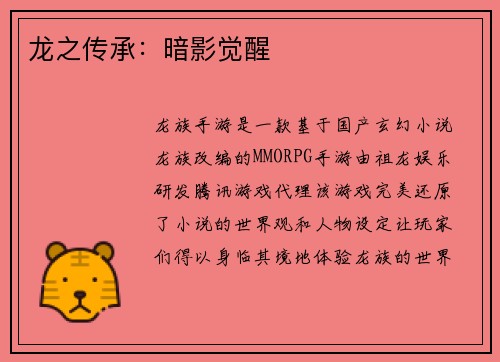 龙之传承：暗影觉醒
